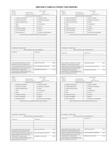 Pre Trip Inspection Form Template Word