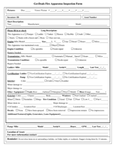Printable Fire Inspection Form Template Pdf Sample
