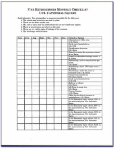 Printable Fire Inspection Form Template Word Sample