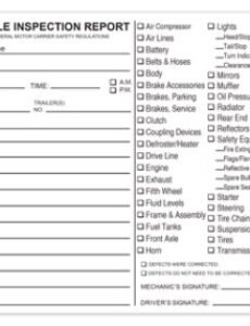 Printable Police Vehicle Inspection Form Template Doc Sample