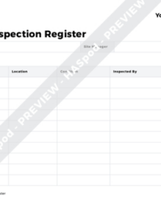 Professional Ladder Inspection Form Template Excel