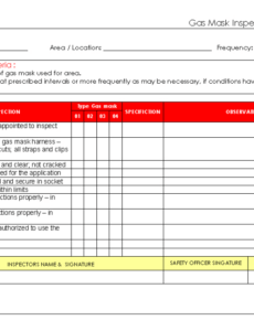 Professional Safety Harness Inspection Register Template  Sample