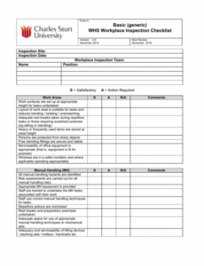 Professional Workplace Inspection Form Template Doc