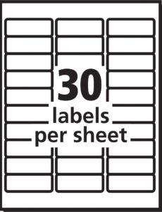 Avery General Use Labels Template  Example