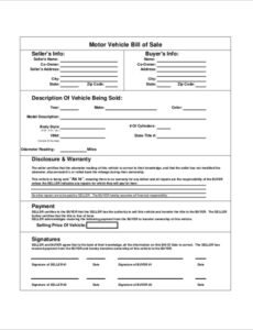 Best General Vehicle Bill Of Sale Template Excel Sample