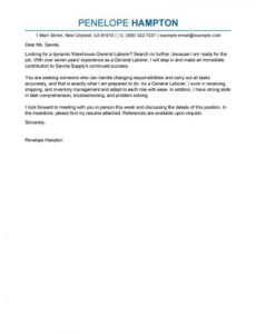 Costum Cover Letter General Template Excel Sample