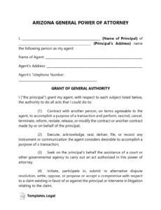 Costum Special Power Of Attorney General Template Word