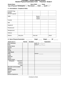 Editable Physical Exam General Template Word