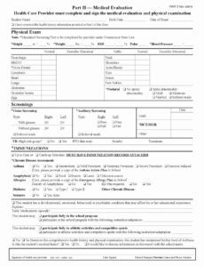 Physical Exam General Template Excel Sample