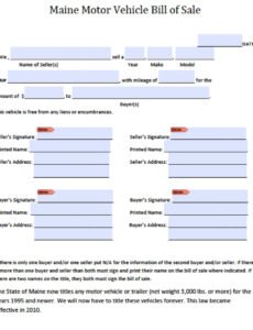 Printable General Vehicle Bill Of Sale Template