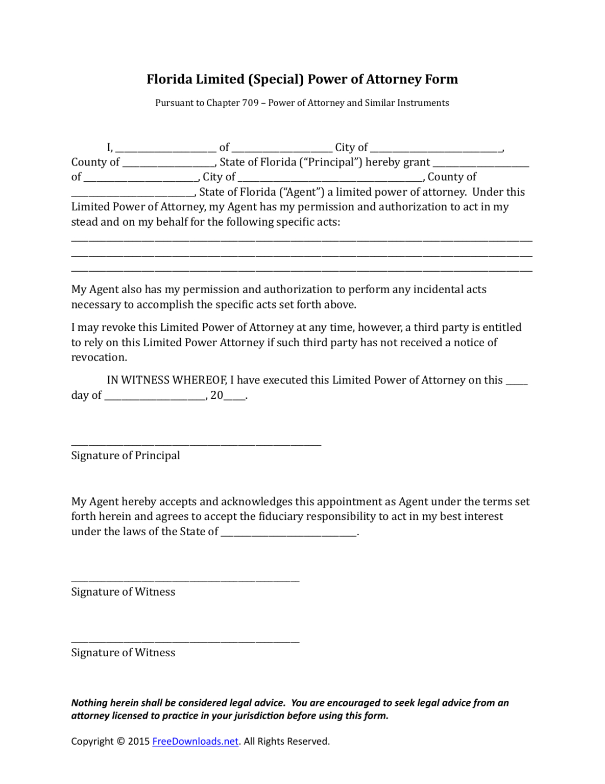 Professional Power Of Attorney General Template Excel