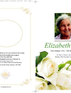 Professional In Loving Memory Obituary Template Word