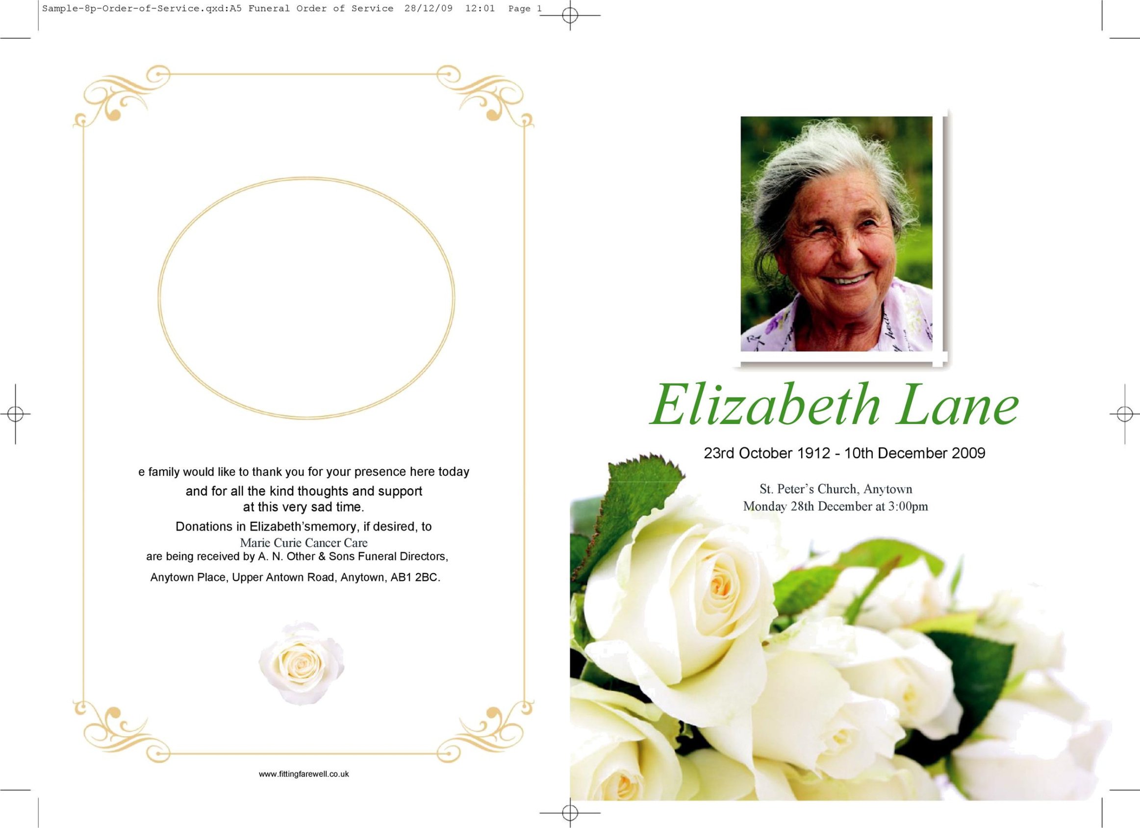 Professional In Loving Memory Obituary Template Word