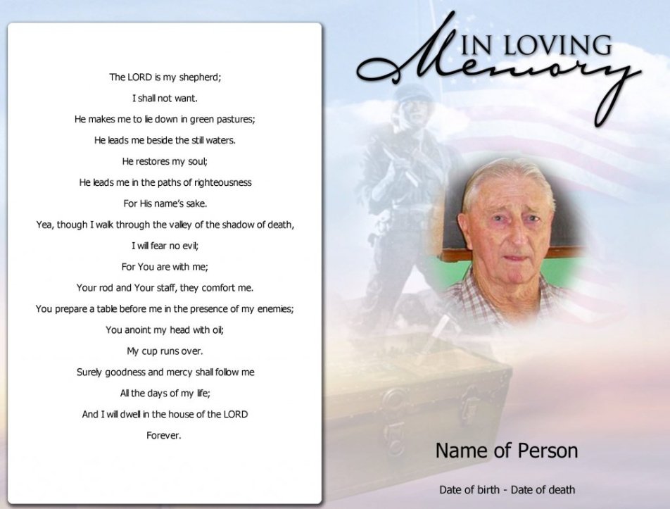 Professional In Loving Memory Obituary Template