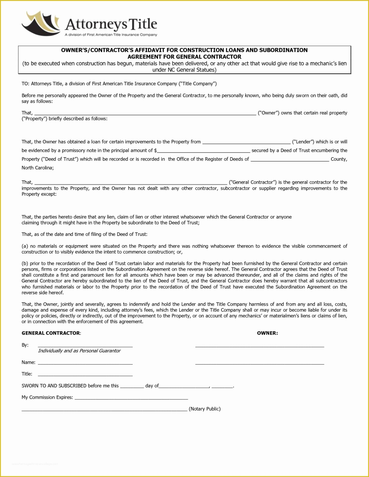 Best General Agreement Construction Contract Template Excel Sample