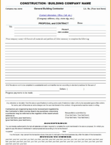 Editable General Contractor Bid Sheet Template Doc Sample