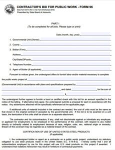 Free General Contractor Construction Bid Template Word