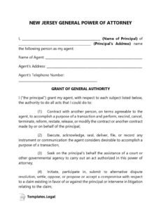 Free General Power Of Attorney Template Doc