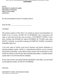 General Letter Of Recommendation Template Doc Example