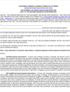 Printable Hawaii General Durable Power Of Attorney Template Word