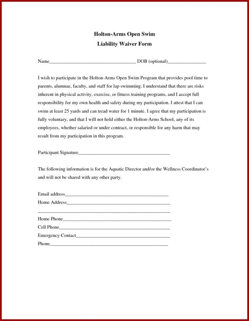Professional General Release Of Liability Form Template Doc Sample