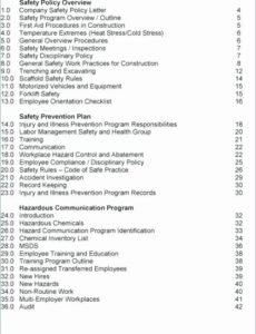 Costum General Contractor Safety Manual Template Pdf