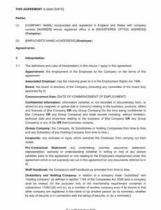 Costum General Manager Employment Contract Template Excel Example