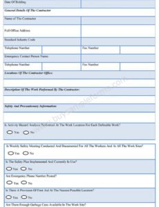 Costum General Safety Plan Template Doc Example