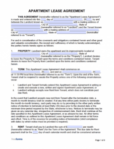 Editable General Lease Agreement Template Doc Example