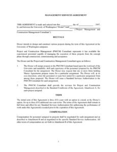 Editable General Manager Contract Template Word