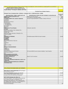 Free General Contractor Remodel Estimate Template Pdf Example