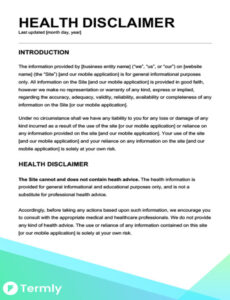 Free General Disclaimer Form Template Excel Example