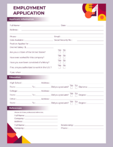 Free General Job Application Template Doc