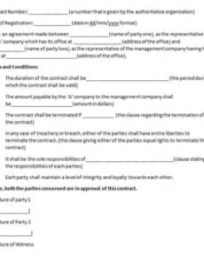 Free General Manager Contract Template Excel Example
