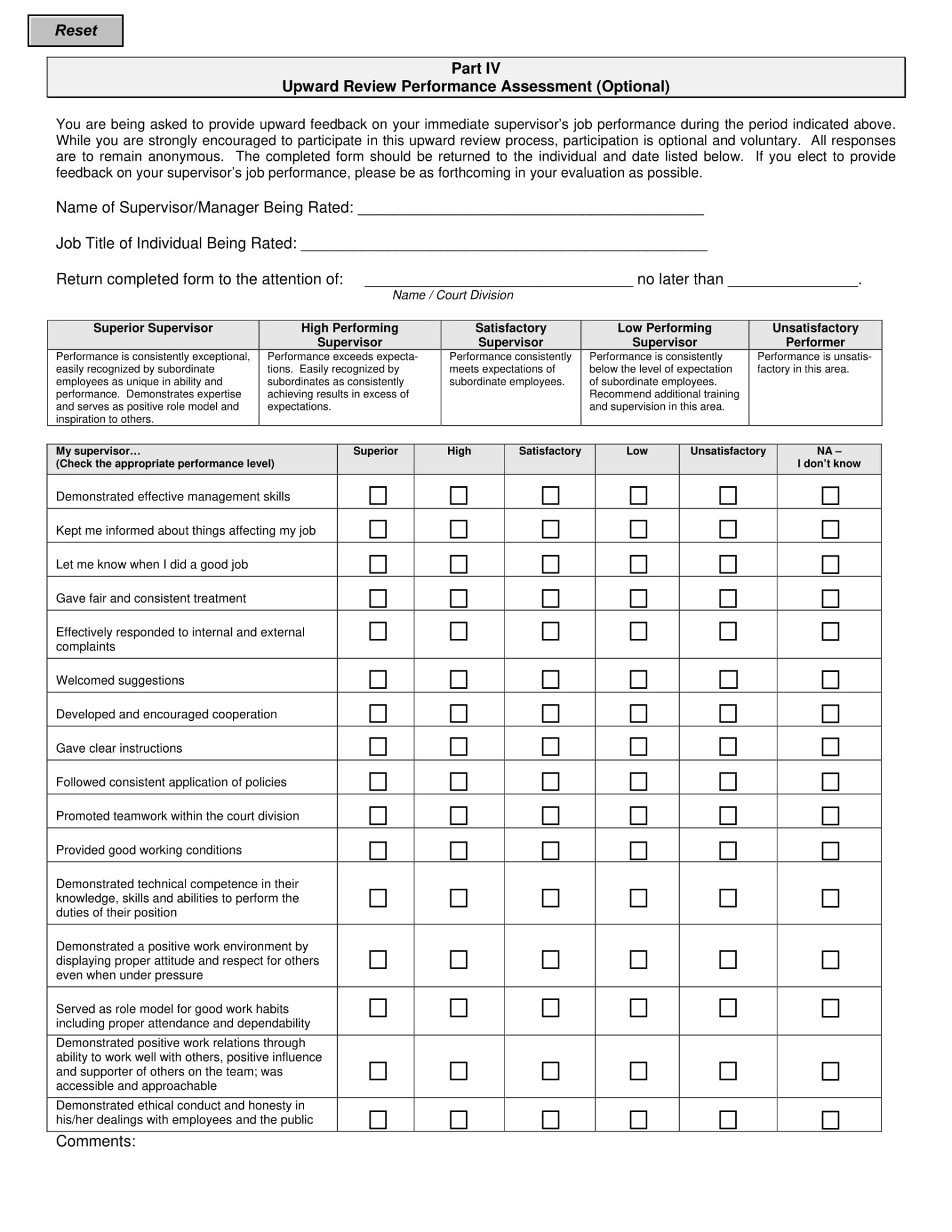 Free General Manager Performance Review Template Doc