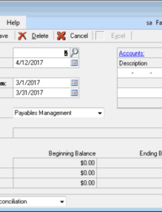 General Ledger Account Reconciliation Template