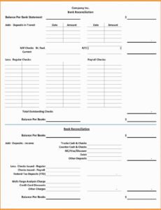 General Ledger Account Reconciliation Template  Example