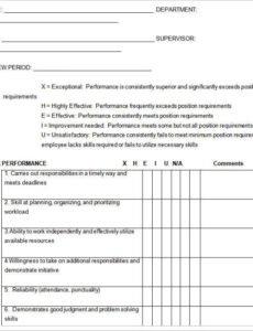 General Manager Performance Review Template Excel