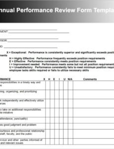General Performance Review Template Word Sample