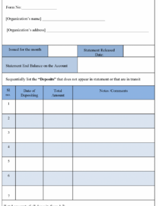 Printable General Ledger Account Reconciliation Template Pdf