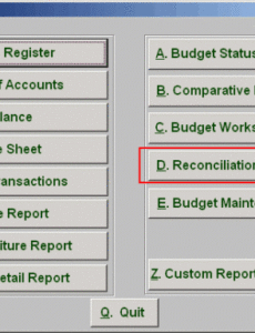 Printable General Ledger Account Reconciliation Template Word Example