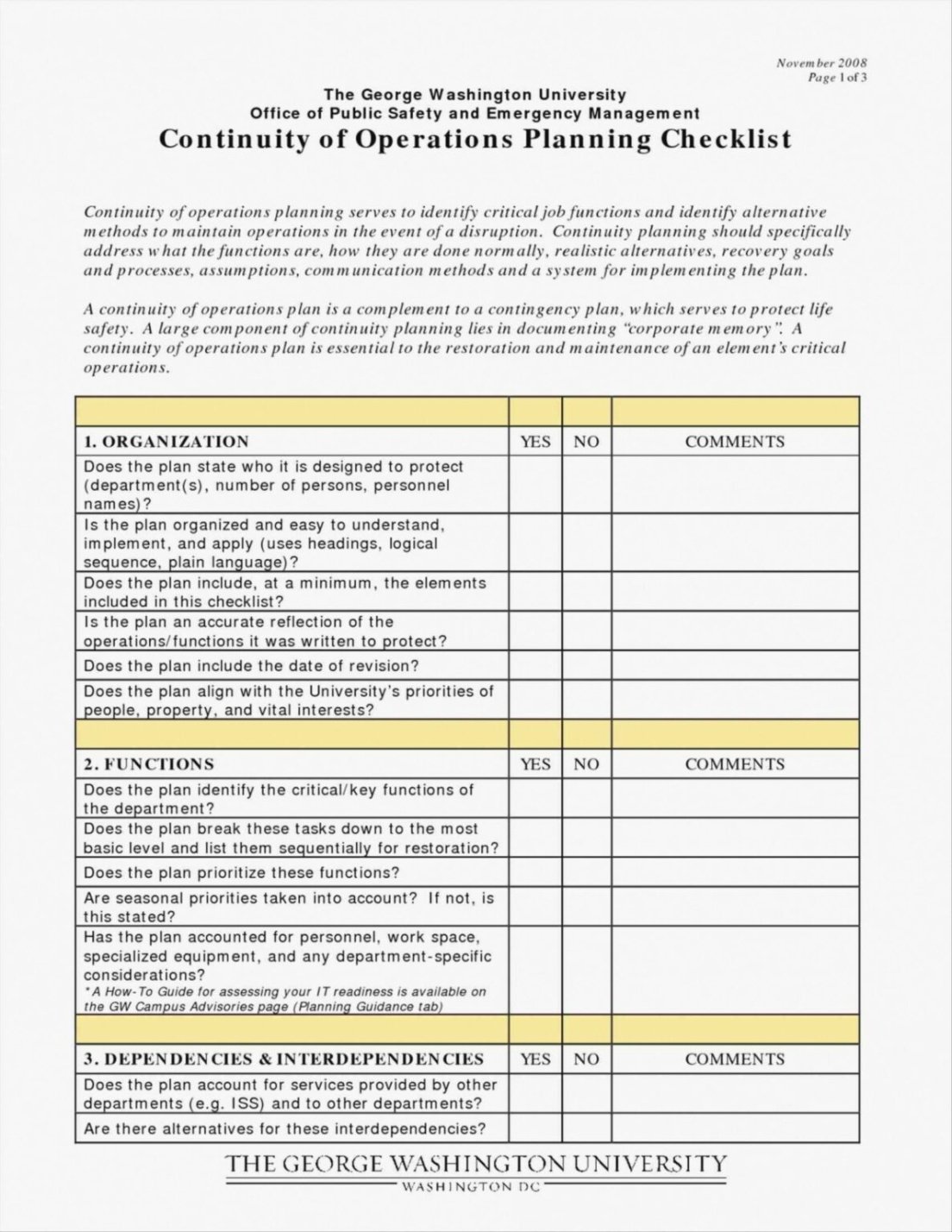 Printable General Safety Plan Template Doc Example