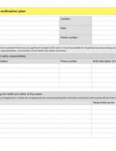 Printable General Safety Plan Template Excel Example