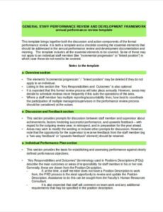 Professional General Manager Performance Review Template  Sample