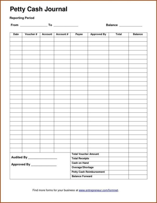 Cash Register Balance Sheet Template Word