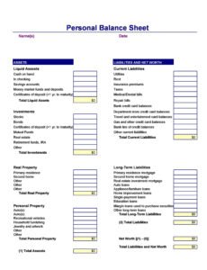 Printable Church Balance Sheet Template Pdf Sample