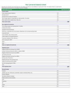 Best Net Worth Balance Sheet Template Excel