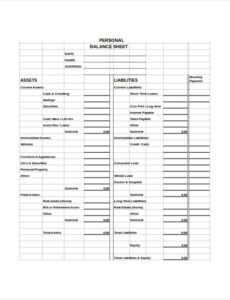 Editable Insurance Agency Balance Sheet Template Word Sample