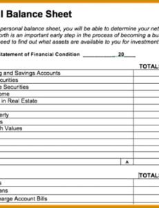 Editable Investment Property Balance Sheet Template Doc Example