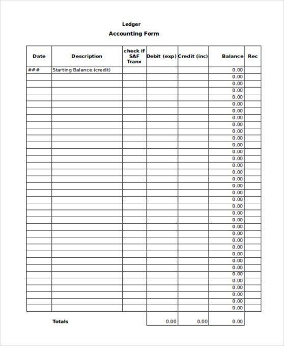 Editable Ledger Balance Sheet Template Excel